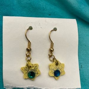 Hand made clay star earrings nickel free created by cherlys workshop $5